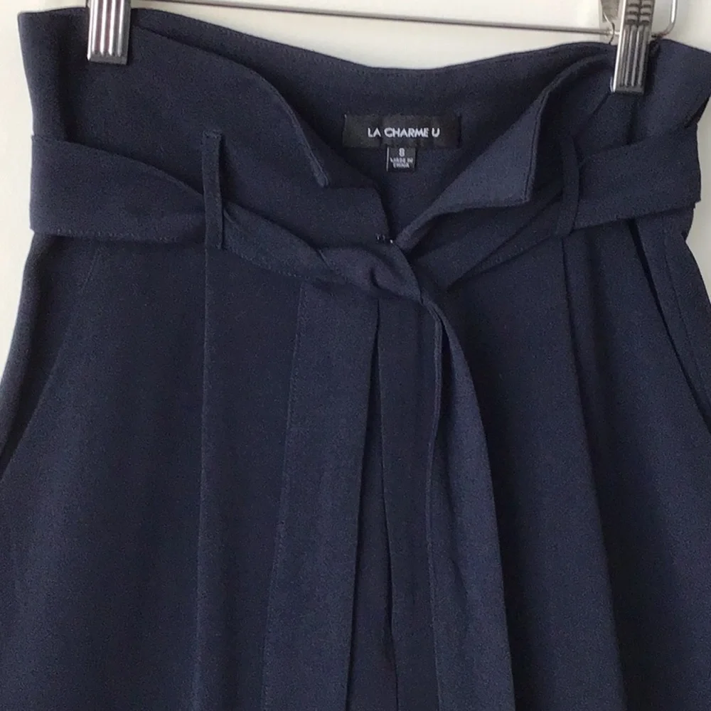 LA Charme U Paperbag Wide Leg Trouser Pants - Picture 3 of 8